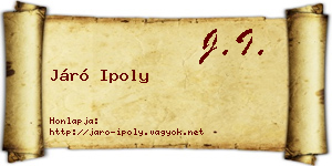 Járó Ipoly névjegykártya